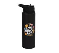 Expression du droit de vote « I Love Democracy » Stainless Steel Insulated Water Bottle
