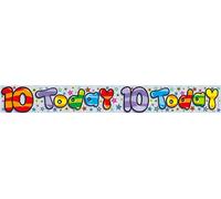 Expression Factory Bannière pour enfants, film holographique, inscription 10 Today SG9249 (taille unique) (Coloré)