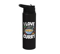 Expression « I Love Curry Enthusiast » Stainless Steel Insulated Water Bottle