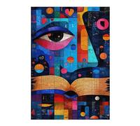 Expressionist Geometry Knowledge - Vibrant Puzzle en Bois, 300 pièces | À la maison : Puzzle adulte : cadeau de Noël pour amateur de puzzle, loisir manuel en intérieur.
