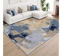 Expressionnisme Abstrait Grand Tapis Salon Antidérapant Lavable en Machine 180x240cm, Poil Ras Doux Tons Terre Empilé Peinture Tapis pour Salle a Manger Bureau Cuisine Decoration Chambrel