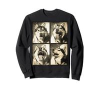 Expressions drôles de photomaton Husky Animaux Cool Sweatshirt