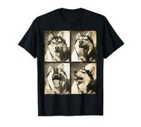 Expressions drôles de photomaton Husky Animaux Cool T-Shirt