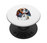 Expressive Cavalier King Charles Spaniel Art Chien Art PopSockets PopGrip Adhésif