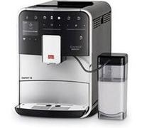 Melitta Barista T Smart Argent, Machine à Café à Grain avec Broyeur, Connectée, Système One Touch, Double bac à grains, 18 spécialités de café, Mode 1 à 2 Tasses, Écran Couleur, Réservoir à lait