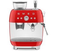 SMEG Machine à café à grain EGF03RDEU Vintage – Broyeur intégré, Buse vapeur, Manomètre, Rouge
