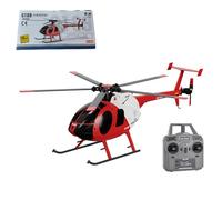ExPrismarx Hélicoptère RC 1:28MD500 C189, modèle d'avion Little Bird 2.4G 4CH à rotor unique avec gyroscope, cadeau pour adultes débutants (version RTF/rouge et blanc)