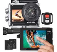 Exprotrek Action Camera WiFi 4K 20MP, Vue Réglable EIS, Étanche à 40m, Sport Télécommandée Avec Set d'Accessoires Pour Casque