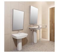 exproyzk 1 Paquet Mixture Mural pour Salle de Bain Mixture à Angle réglable en Acier Inoxydable Permet Une visibilité optimale, y Compris pour Les Personnes à mobilité réduite(Silver,60x40cm)