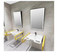 exproyzk 1 Paquet Mixture Mural pour Salle de Bain Mixture à Angle réglable en Acier Inoxydable Permet Une visibilité optimale, y Compris pour Les Personnes à mobilité réduite(Zwart,70x50cm)