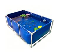 exproyzk Aquarium Pliable, Piscine À Cadre avec Valve De Vidange, Bassin Extérieur Renforcé en Toile Épaisse, Réservoir De Stockage d'eau, Bassin D'élevage pour Carpes Koï(1.5x1x0.6m)