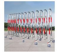 exproyzk Barrière de sécurité Portable Barrière Extensible en Acier Inoxydable Clôture de signalisation Extensible pour entrées de Routes, entrepôts, garages(1.5x6m)