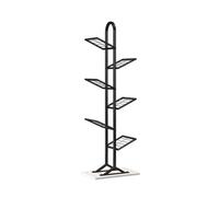 exproyzk Bibliothèque en Forme d'arbre Bibliothèque à Dos en métal Bibliothèque Peu encombrante, Support de Rangement Autonome, Bibliothèque décorative(Zwart,40 * 25 * 130cm)