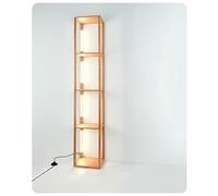 exproyzk Étagère d'angle avec éclairage LED, Lampadaire avec étagères, Support à Fleurs Grand lampadaire pour Salon, Chambre, Bureau, Salle à Manger(Square,29x162cm/5000K)