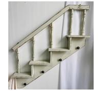 exproyzk Étagère Murale Suspension Murale Style escalier rétro Jardinière Support de Rangement pour œuvres d'art murales, décoration de Jardin(White Left)