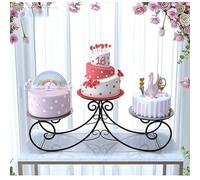 exproyzk Grand présentoir à gâteaux Présentoir à gâteaux en métal à 3 étages, présentoir à Desserts et pâtisseries pour Mariage et Anniversaire(Zwart)