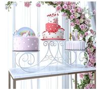 exproyzk Grand présentoir à gâteaux Présentoir à gâteaux en métal à 3 étages, présentoir à Desserts et pâtisseries pour Mariage et Anniversaire(Blanc)