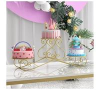 exproyzk Grand présentoir à gâteaux Rond en métal, Toile de Fond pour Arche de Mariage, Support à Ballons(Gold)