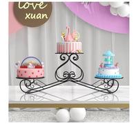 exproyzk Grand présentoir à gâteaux Rond en métal, Toile de Fond pour Arche de Mariage, Support à Ballons(Zwart)