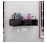 exproyzk Meuble de Rangement Mural avec Support pour sèche-Cheveux et Rangement pour Accessoires et Outils de Coiffure(Zwart,50x30x16cm)