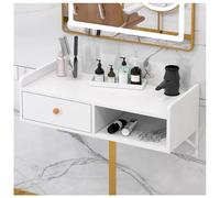 exproyzk Meuble de Rangement Mural Meuble TV Flottant Étagère Console multimédia Murale Organisateur de comptoir de Salle de Bain(Blanc,50x30x16cm)