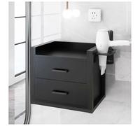 exproyzk Meuble de Rangement Mural pour Salon de Coiffure avec Support pour sèche-Cheveux Meuble de Rangement pour Outils de Coiffure(Black#C)