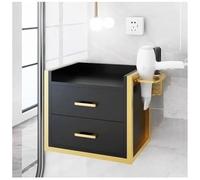 exproyzk Meuble de Rangement Mural pour Salon de Coiffure avec Support pour sèche-Cheveux Meuble de Rangement pour Outils de Coiffure(Black#A)