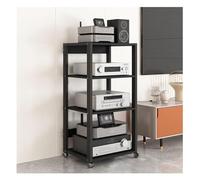 exproyzk Meuble multimédia audiovisuel Mobile Console multimédia, Supports et étagères pour chaînes stéréo, Meuble Tour Audio multimédia(110cm/4 Tiers)