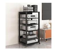 exproyzk Meuble multimédia audiovisuel Mobile Console multimédia, Supports et étagères pour chaînes stéréo, Meuble Tour Audio multimédia(110cm/5 Tiers)