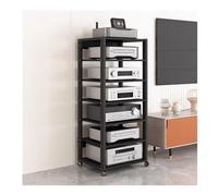 exproyzk Meuble multimédia audiovisuel Mobile Console multimédia, Supports et étagères pour chaînes stéréo, Meuble Tour Audio multimédia(131cm/7 Tiers)