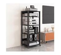 exproyzk Meuble multimédia audiovisuel Mobile Console multimédia, Supports et étagères pour chaînes stéréo, Meuble Tour Audio multimédia(131cm/5 Tiers)