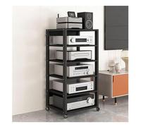 exproyzk Meuble multimédia audiovisuel Mobile Console multimédia, Supports et étagères pour chaînes stéréo, Meuble Tour Audio multimédia(110cm/6 Tiers)