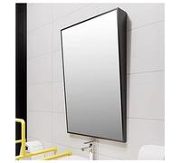 exproyzk Miroir de Salle de Bain incliné avec Cadre en Acier Inoxydable, Suspendu verticalement(Zwart,30"x 18")