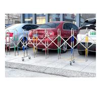 exproyzk Portail Pliant en Acier Inoxydable, Barrière de sécurité Extensible avec roulettes, Clôture Mobile pour entrepôt, Garage, allée.(1.5x4m)