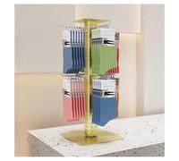 exproyzk Présentoir à Chaussettes, présentoir Rotatif pour Magasin, présentoir de comptoir réglable pour Bijoux, Chaussettes et étuis de téléphone(Gold,Square)