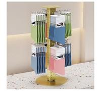 exproyzk Présentoir à Chaussettes, présentoir Rotatif pour Magasin, présentoir de comptoir réglable pour Bijoux, Chaussettes et étuis de téléphone(Gold,Round)