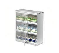 exproyzk Présentoir À Cigarettes en Aluminium - Porte Coulissante avec Serrure - Vitrine pour Produits du Tabac - Poussoirs Automatiques - pour Commerces De Détail Et Magasins(44.5x17.3x60cm)