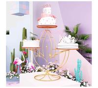 exproyzk Présentoir à Cupcakes, Desserts et gâteaux à 3 étages pour Mariage, Anniversaire, fête prénatale(Gold)