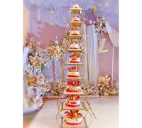 exproyzk Présentoir à gâteaux Plateau à Desserts en Forme d'arbre en métal Présentoir à gâteaux pour Mariage, Naissance, Table à Desserts(8-Tier)