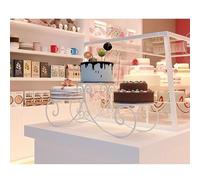 exproyzk Présentoir à gâteaux Rond à 3 étages Présentoir à Cupcakes Présentoir à pâtisseries pour Anniversaire, Mariage, Remise de diplôme(Blanc)