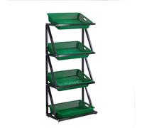 exproyzk Présentoir à Snacks pour supermarché, étagères de présentation Noires autoportantes, Grande étagère métallique pour Snacks pour commerces(Green,66x35x130cm)