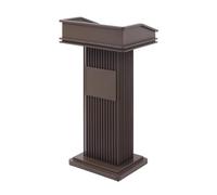 exproyzk Pupitre de présentation en Acier Inoxydable Podium avec étagère de Rangement pour conférences, conférences et événements(Brun)