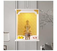 exproyzk Support de Dieu en Bois, Temple de Maison Suspendu au Mur avec lumière, Autel Mural de Bouddha pour Bureau et Magasin, 5 Tailles(Blanc,40 * 29 * 53cm)