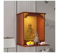 exproyzk Support de Dieu en Bois, Temple de Maison Suspendu au Mur avec lumière, Autel Mural de Bouddha pour Bureau et Magasin, 5 Tailles(Brun,40 * 29 * 53cm)
