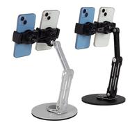 exproyzk Support de téléphone Portable pour Bureau - Support de téléphone Portable à Angle réglable pour Le Streaming, Le Travail et la Maison - Aluminium - 1 Paquet(Zwart)