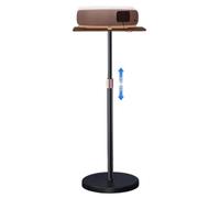 exproyzk Support Mural pour projecteur avec Plateau en Bois Massif - Etagère/Plate-Forme de Rangement pour Ordinateur Portable - Hauteur réglable - Installation sans perçage(Zwart)