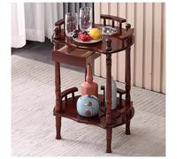 exproyzk Table d'appoint avec cendrier, Table à Boissons, Table d'appoint à Deux Niveaux, Table d'angle pour Salon, Petite Table de Chevet(Brown#B)