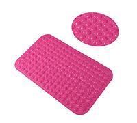 exproyzk Tapis De Baignoire，Tapis De Sécurité Ventouse Antidérapant Trou De Drainage Soulager La Fatigue Plastique Coussin De Pied, 8 Sortes, 9 Tailles(Rosso,48x47cm)