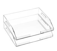 EXPUTRAN Bac à courrier empilable en Acrylique Transparent à 2 étages A4