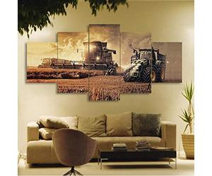 EXQART 5 Morceaux de HD Impression Toile Tracteur agricole Toile Photo décoration Impression Affiche Mur Artiste résidence Peinture décorative 40x60cmx2 40x80cmx2 40x100cm
